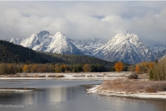 Early Winter Storm Clears The Teton Peaks From OxBow Bend Turnout On The Snake River